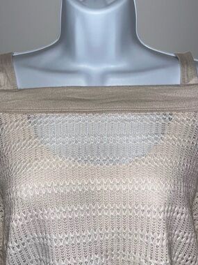 Free people ligh Beige Open Knit Square Neck Women's Sweater